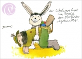 Postkarte Der Osterhase hat im Wald