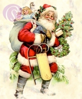 Geschenkkarte Weihnachtsmann (je 5 Stck)