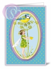 Klappkarte Elfe mit Blaumeise