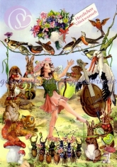 Postkarte Herzlichen Glckwunsch, Dancing Girl
