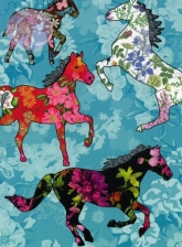 Postkarte Patterned Horses