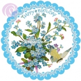 Postkarte Happy Birthday, Vergimeinnicht