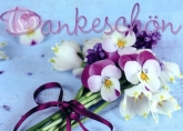 Postkarte Dankeschn, Frhlingsblumen