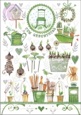 Klappkarte Geburtstag, Gartenaccessoires