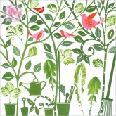 Postkarte Vgel in Pflanzen