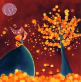 Postkarte Mdchen fngt Kugeln