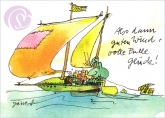 Postkarte Also dann guten Wind + volle Pulle Glck