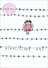 Postkarte Engel auf Leine (5 Stck)