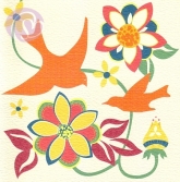 Klappkarte Birdgarden, orange