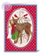 Klappkarte Winterelfe mit Reh