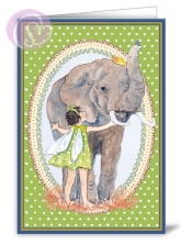 Klappkarte Elfe mit Elefant