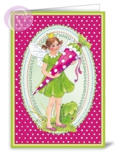 Klappkarte Elfe mit Schultte