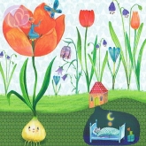 Postkarte Elfe in Tulpe