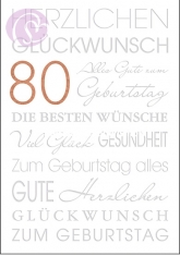 Klappkarte 80. Geburtstag, Glckwnsche