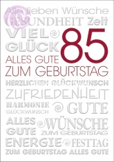Klappkarte 85. Geburtstag, Glckwnsche