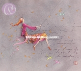 Klappkarte Frau auf Schaukel