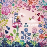 Postkarte M�dchen mit Buch und Katze