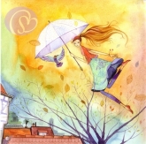 Postkarte Herbstwind