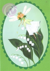 Postkarte Fee mit Maiglckchen