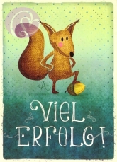 Postkarte Viel Erfolg, Eichhrnchen