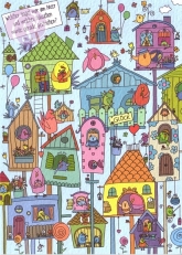 Postkarte, R�stelkarte Vogelh�uschen