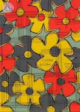 Postkarte Liebe Gre, Retroblte