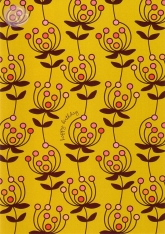 Postkarte Happy Birthday, Flowers on yellow