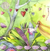 Postkarte Mdchen auf Schaukel