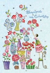 Klappkarte Blumengre zum Geburtstag