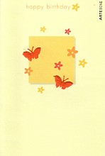 Klappkarte Schmetterlinge, orange (5 Stck)