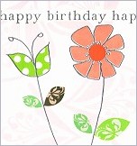 Klappkarte Happy Birthday, Blumen