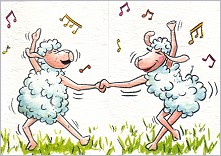 Faltkarte Rock'n Roll Schafe