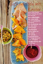 Rezeptkarte Skartoffeln mit Kassler
