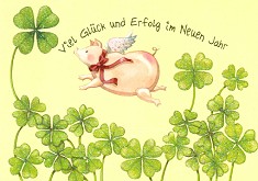 Postkarte Glcksschwein