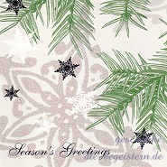 Postkarte Season's Greetings, Tannenzweige