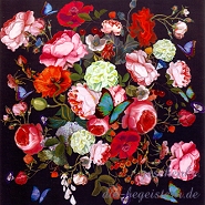 Postkarte Schmetterlinge in Blumen