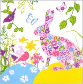 Postkarte Hase, geblmt