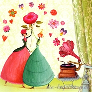 Postkarte Tanzende Mdchen