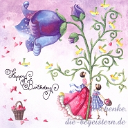 Postkarte Geburtstag, Glockenblume
