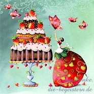 Postkarte Erdbeertorte