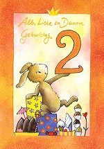 Klappkarte 2. Geburtstag, Hase
