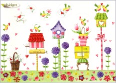 Sticker-Karte Vogelhuschen