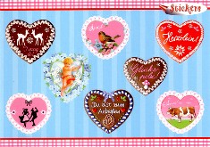 Sticker-Karte Wies'n Herzen