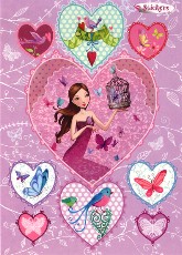 Sticker-Karte Vgel & Schmetterlinge