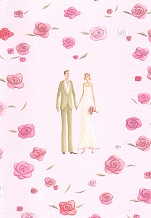 Klappkarte Hochzeit, Rosenherz