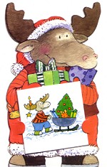 Geschenkaufkleber Elch (5 Stck)