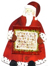 Geschenkaufkleber Weihnachtsmann, mehrsprachig (5 Stck)