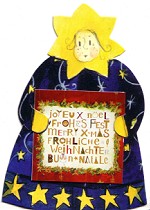 Geschenkaufkleber Stern, mehrsprachig (5 Stck)