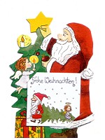 Geschenkaufkleber Weihnachtsmann (5 Stck)
