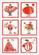 Klappkarte Blumenkaro, rot